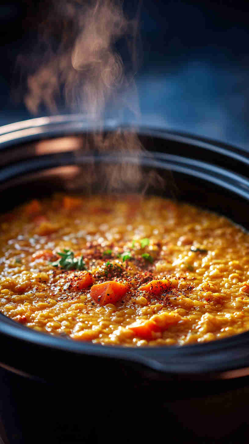 Slow Cooker Curried Vegetable Lentil Stew