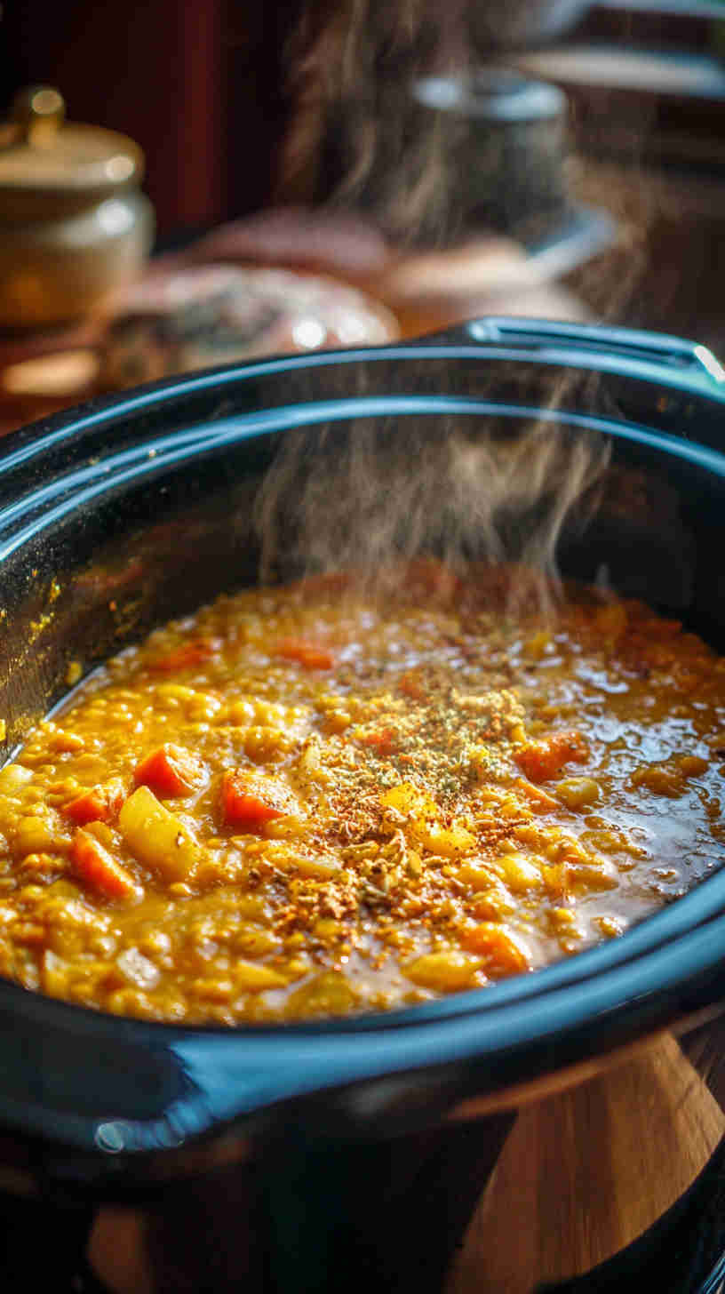 Slow Cooker Curried Vegetable Lentil Stew