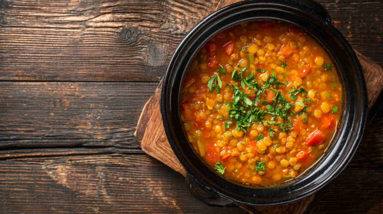 Slow Cooker Curried Vegetable Lentil Stew