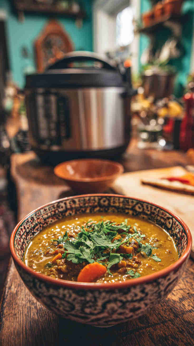 Slow Cooker Curried Vegetable Lentil Stew