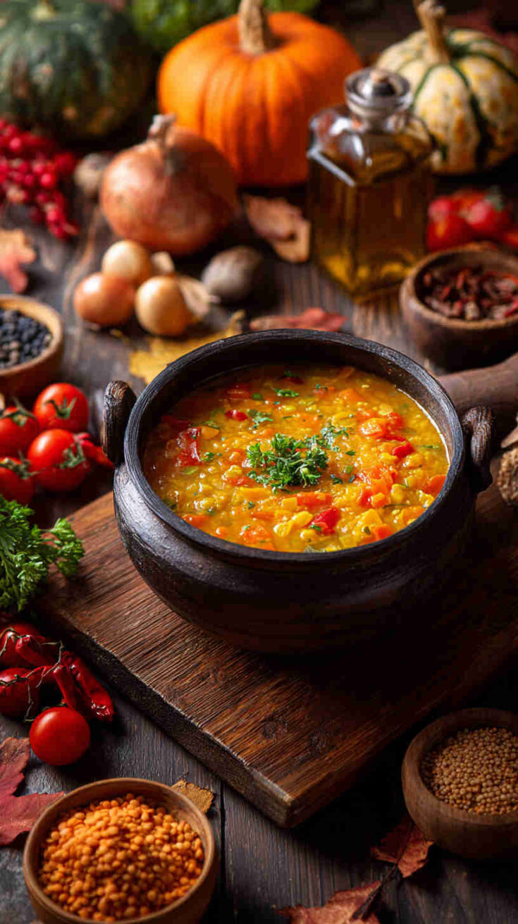 Slow Cooker Curried Vegetable Lentil Stew