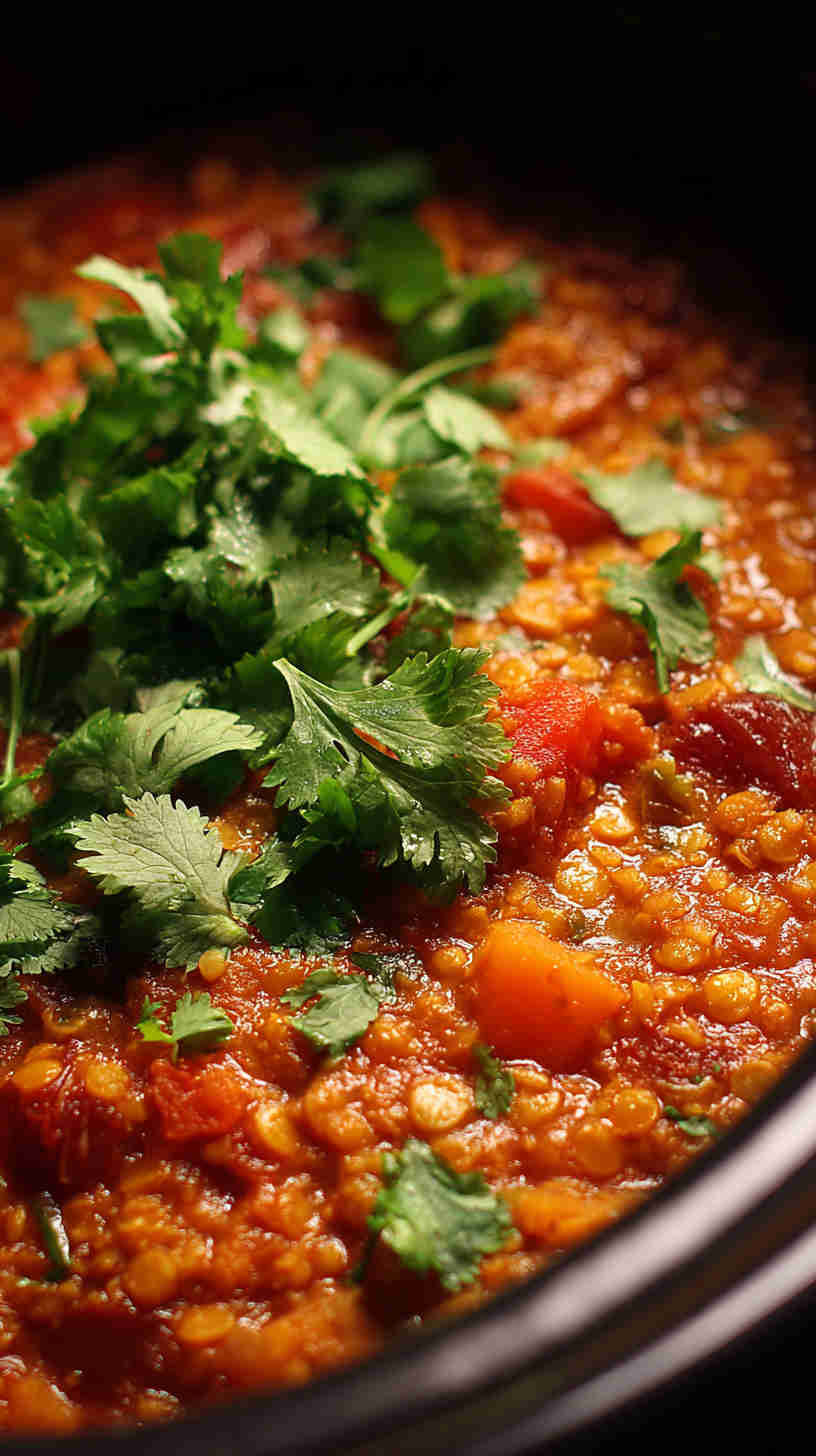 Slow Cooker Curried Vegetable Lentil Stew