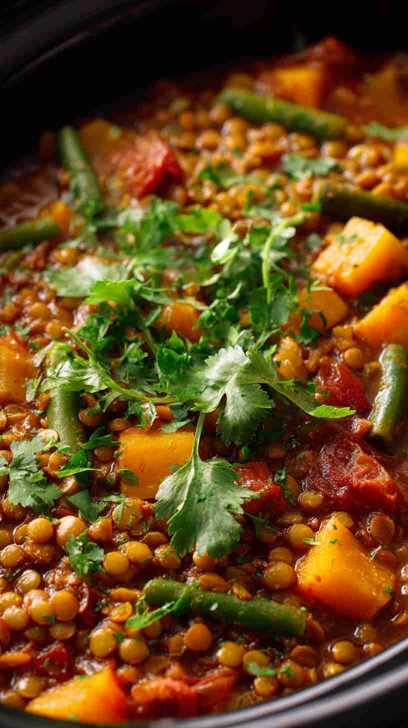 Slow Cooker Curried Vegetable Lentil Stew