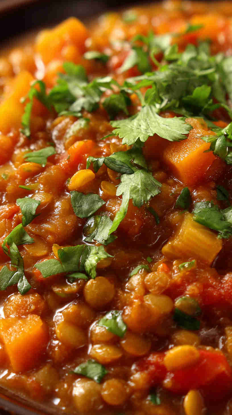 Slow Cooker Curried Vegetable Lentil Stew