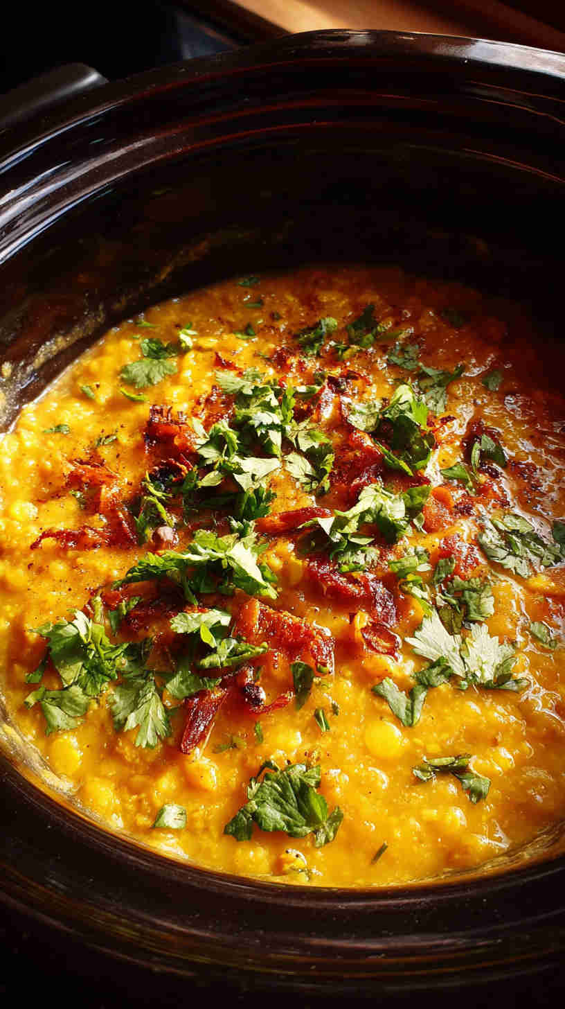 Slow Cooker Dal Tadka (Yellow Lentil Curry)