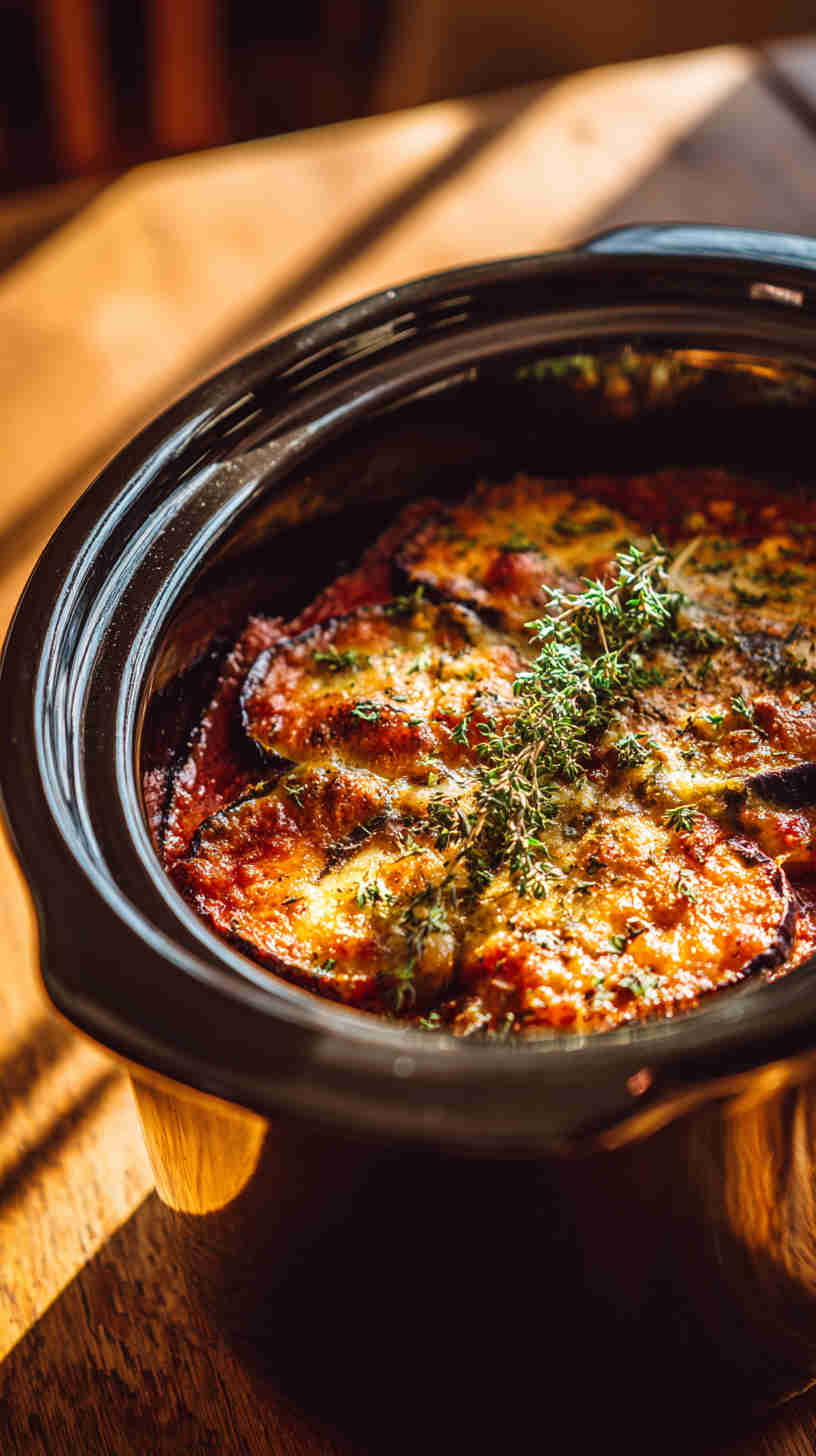 Slow Cooker Eggplant Parmesan
