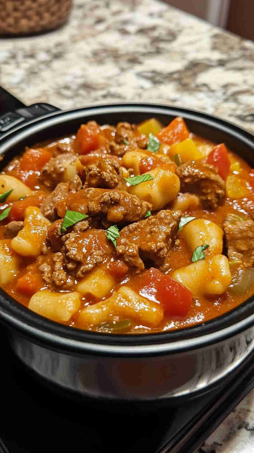 Slow Cooker Goulash with Tender Beef