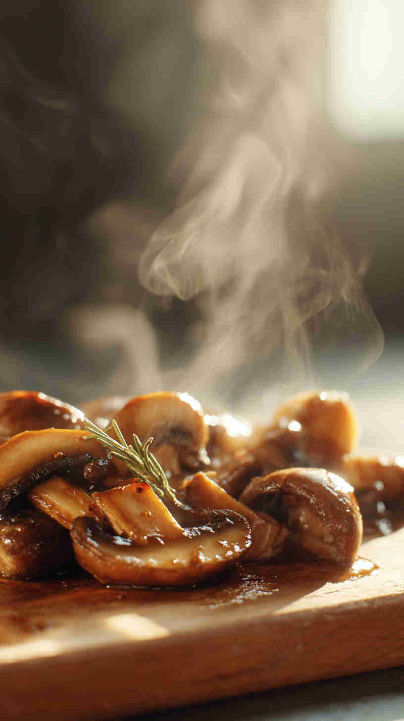Slow Cooker Honey Garlic Glazed Mushrooms