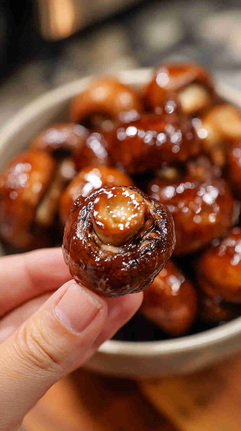 Slow Cooker Honey Garlic Glazed Mushrooms