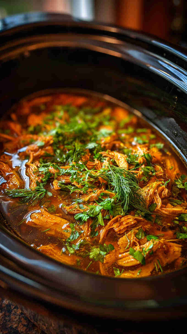 Slow Cooker Honey Garlic Pulled Chicken