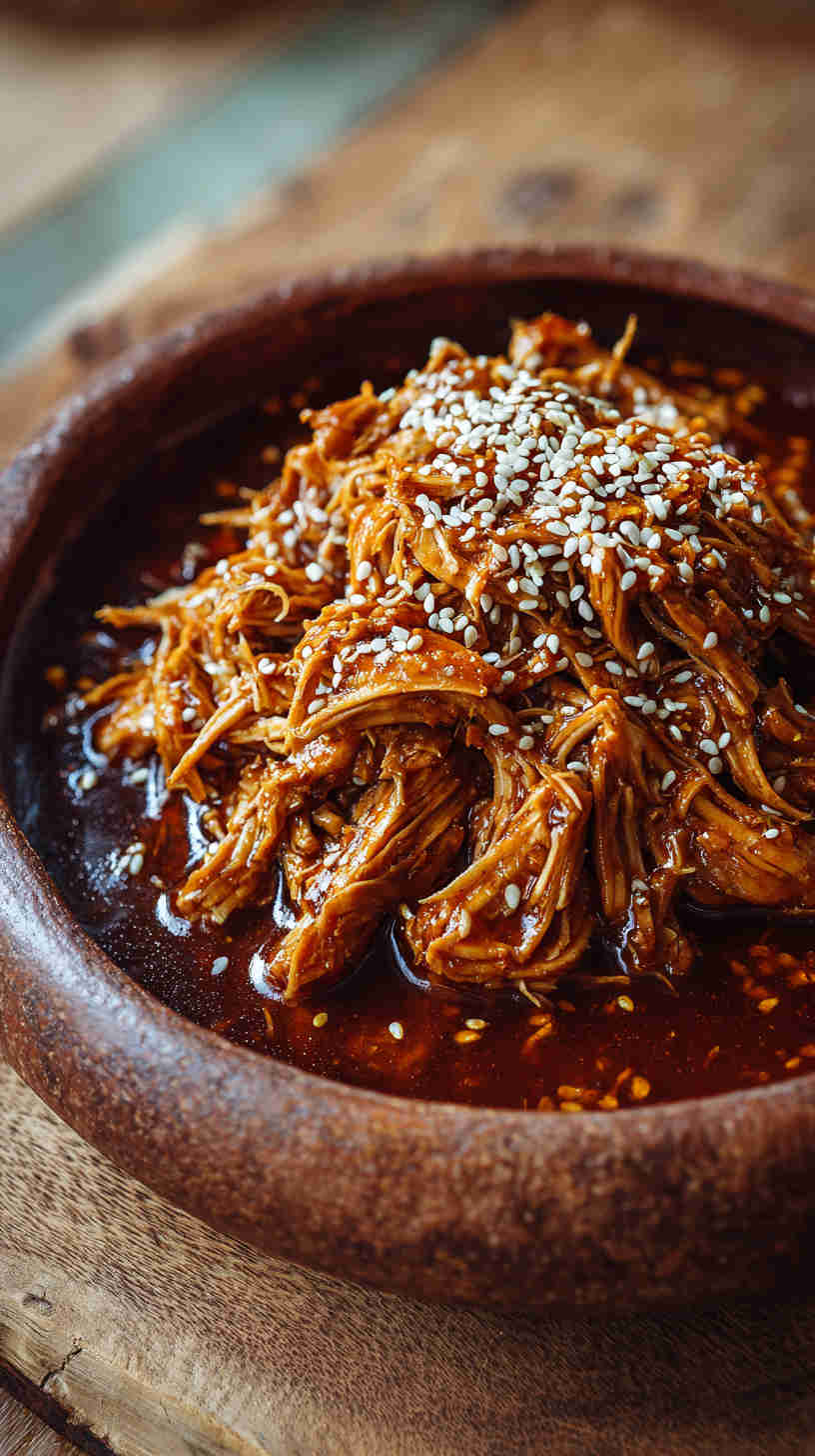 Slow Cooker Honey Garlic Pulled Chicken