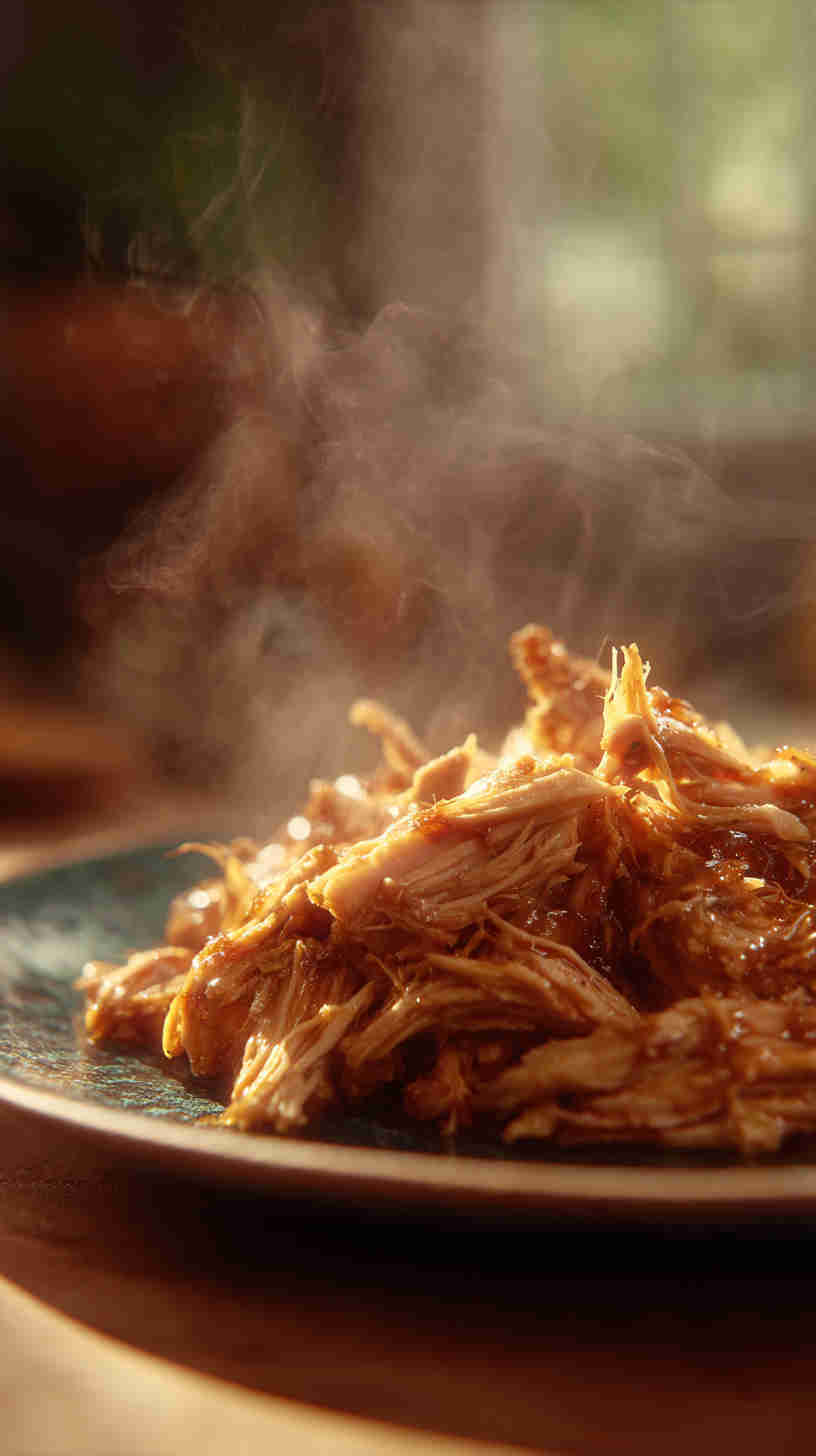 Slow Cooker Honey Garlic Pulled Chicken