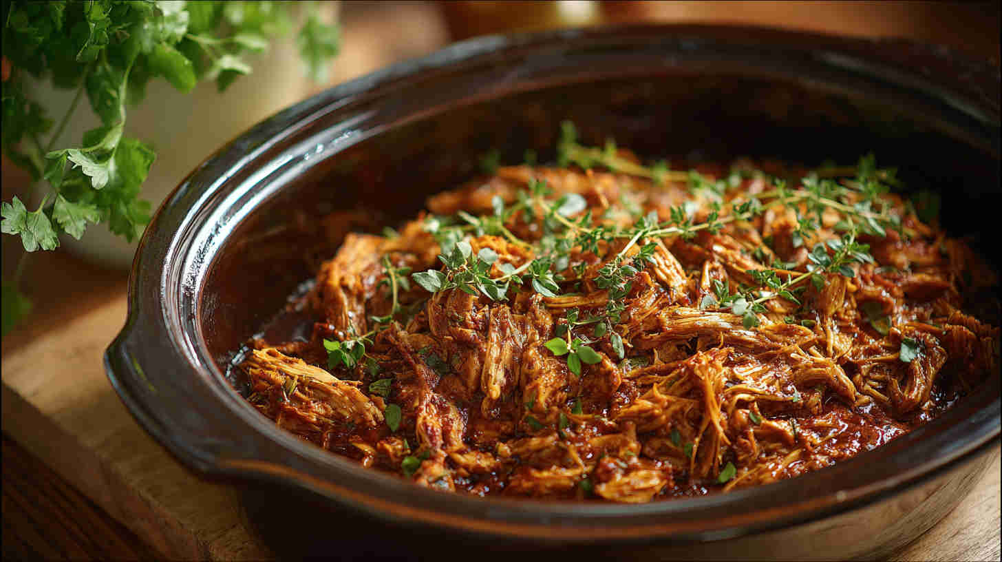 Slow Cooker Honey Garlic Pulled Chicken