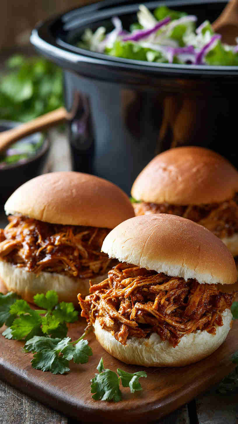 Slow Cooker Honey Garlic Pulled Chicken