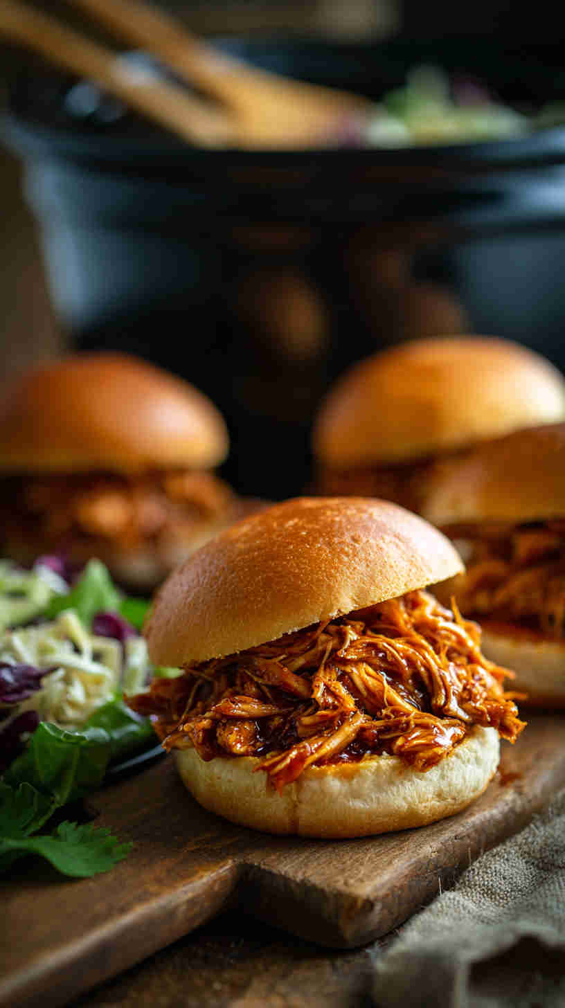 Slow Cooker Honey Garlic Pulled Chicken