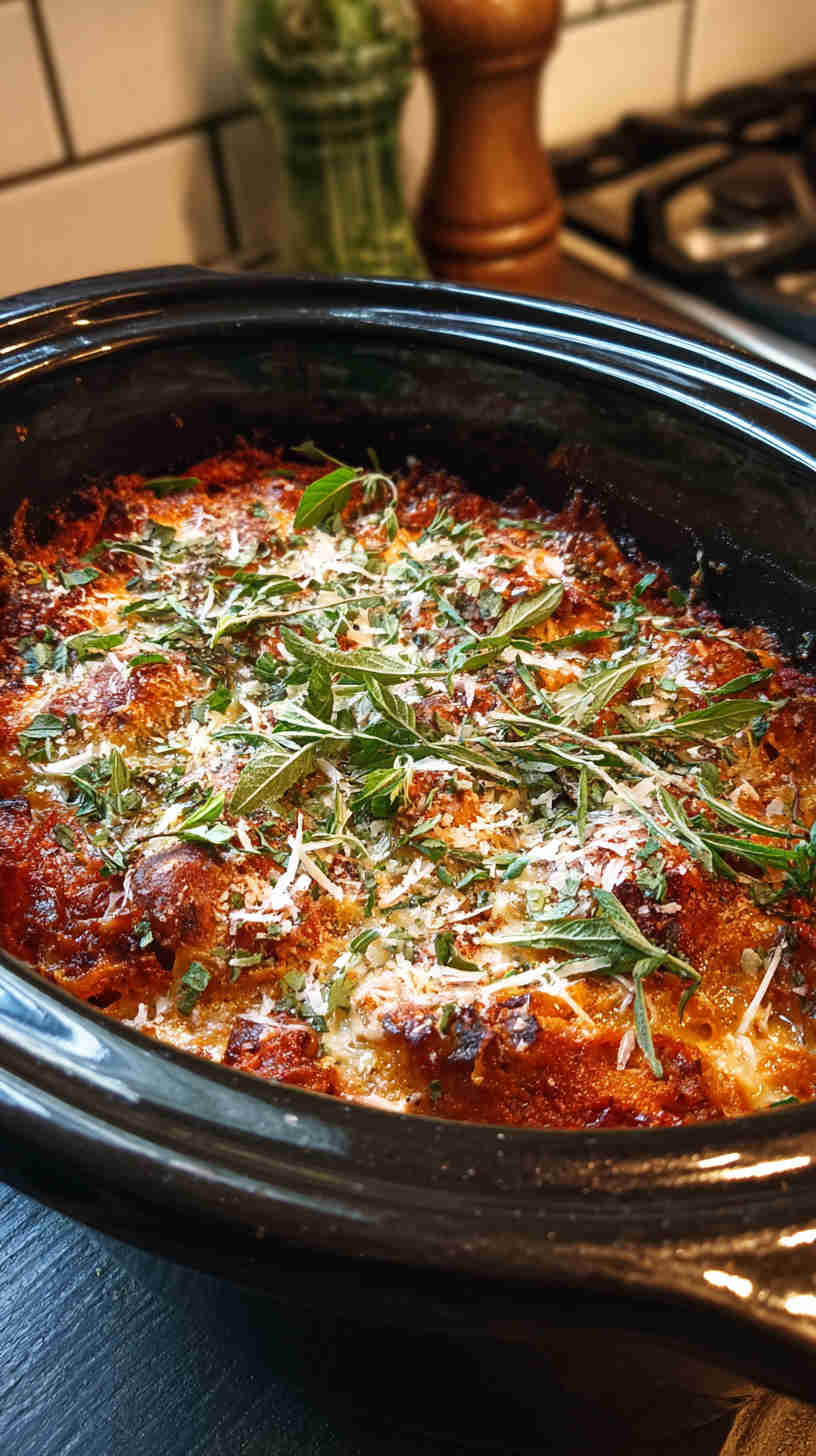 Slow Cooker Lasagna with Ricotta and Spinach