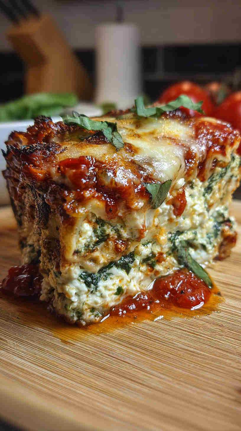 Slow Cooker Lasagna with Ricotta and Spinach