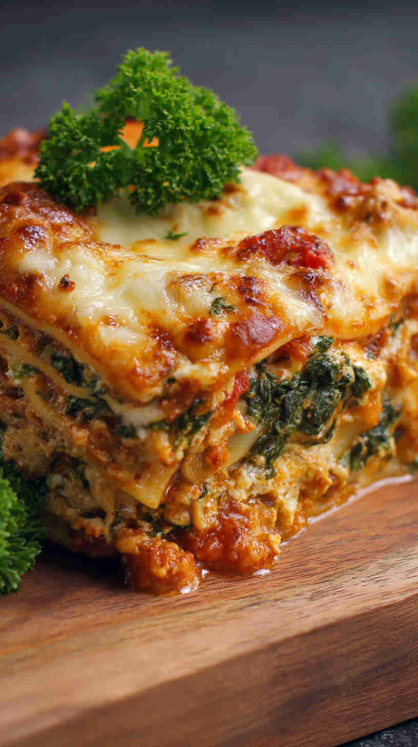 Slow Cooker Lasagna with Ricotta and Spinach
