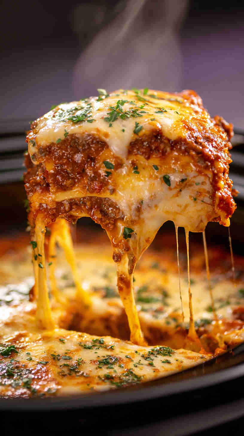 Slow Cooker Lasagna with Ricotta and Spinach