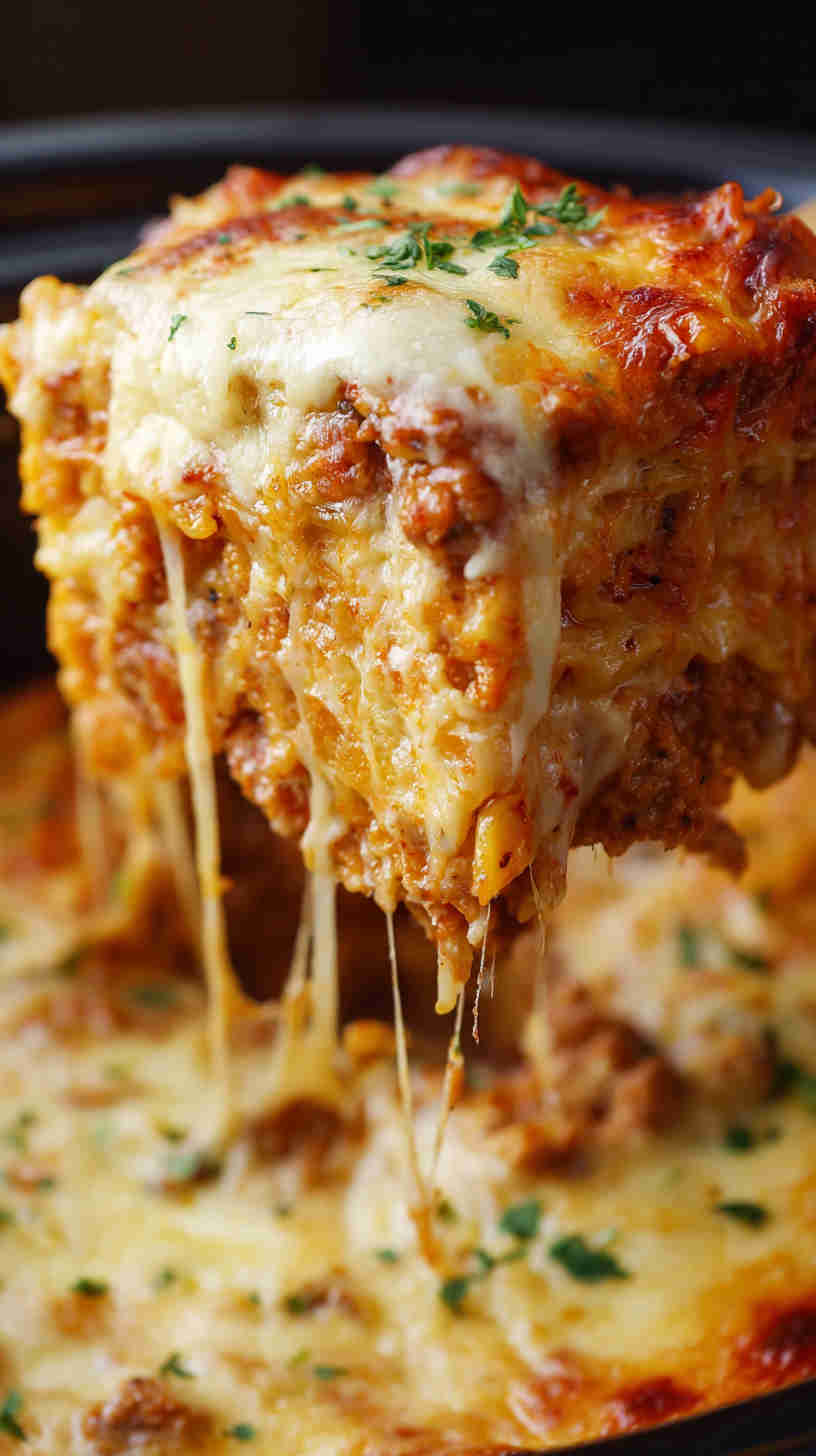 Slow Cooker Lasagna with Ricotta and Spinach