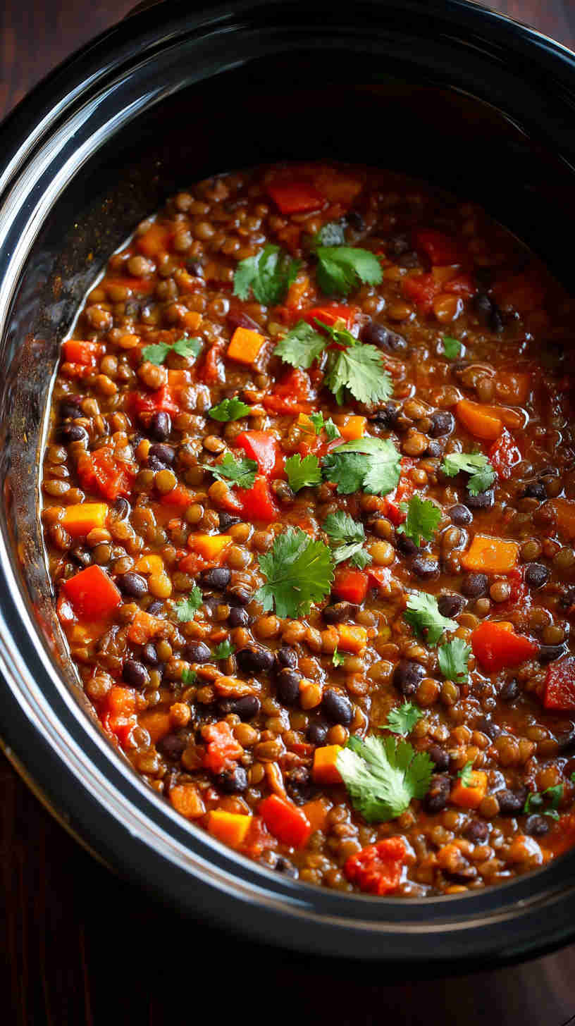 Slow Cooker Lentil & Black Bean Taco Filling
