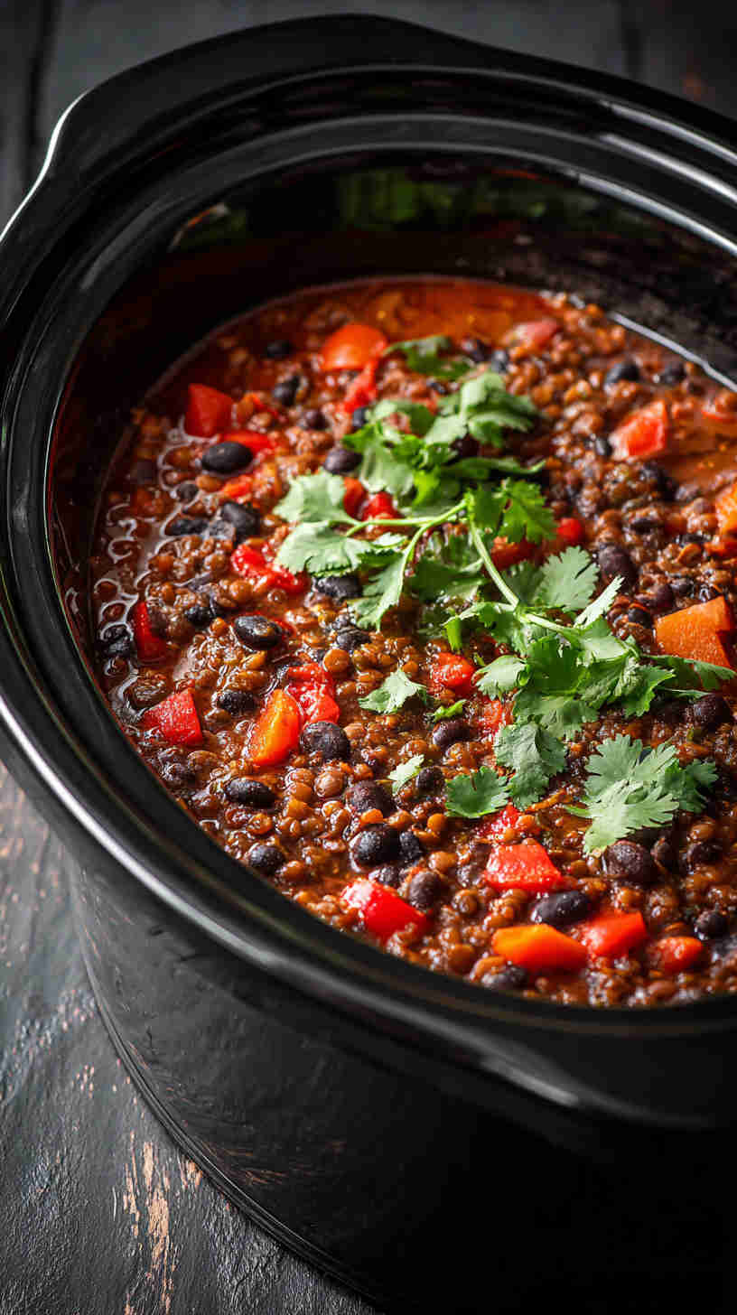 Slow Cooker Lentil & Black Bean Taco Filling