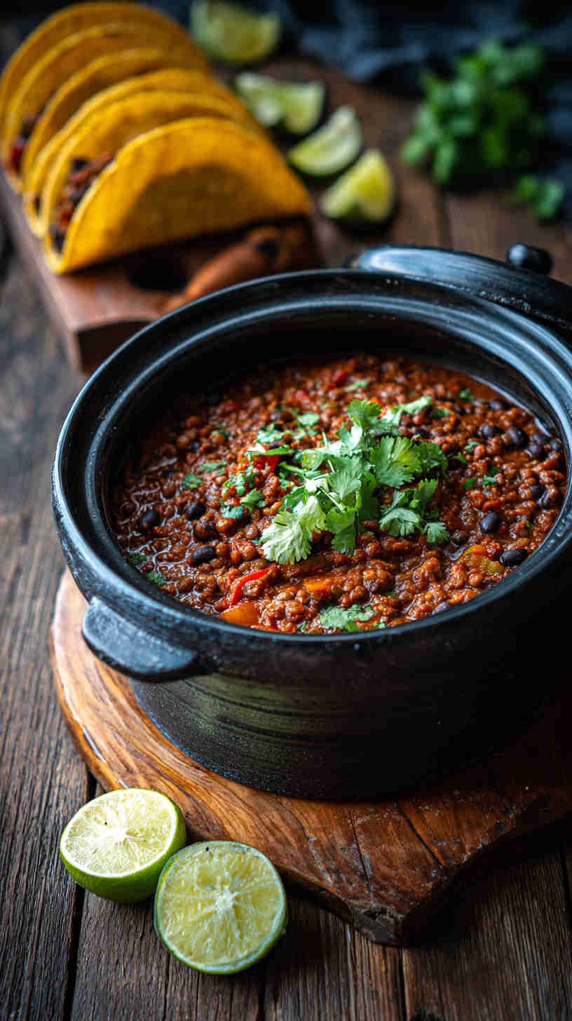 Slow Cooker Lentil & Black Bean Taco Filling