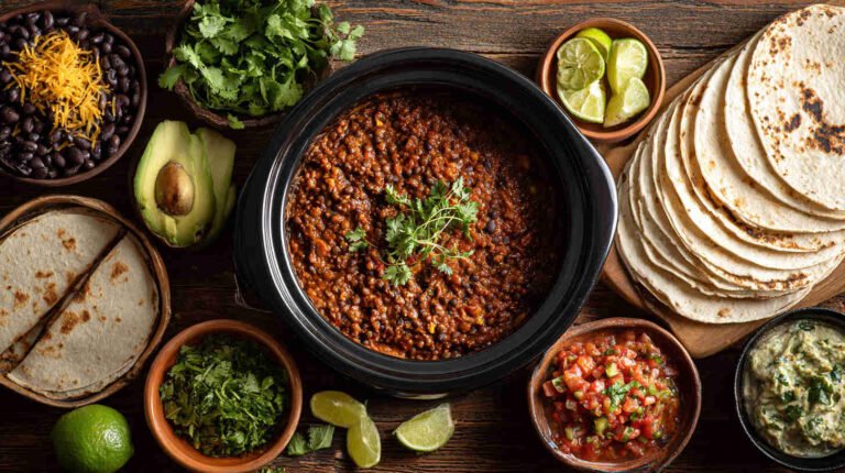 Slow Cooker Lentil & Black Bean Taco Filling