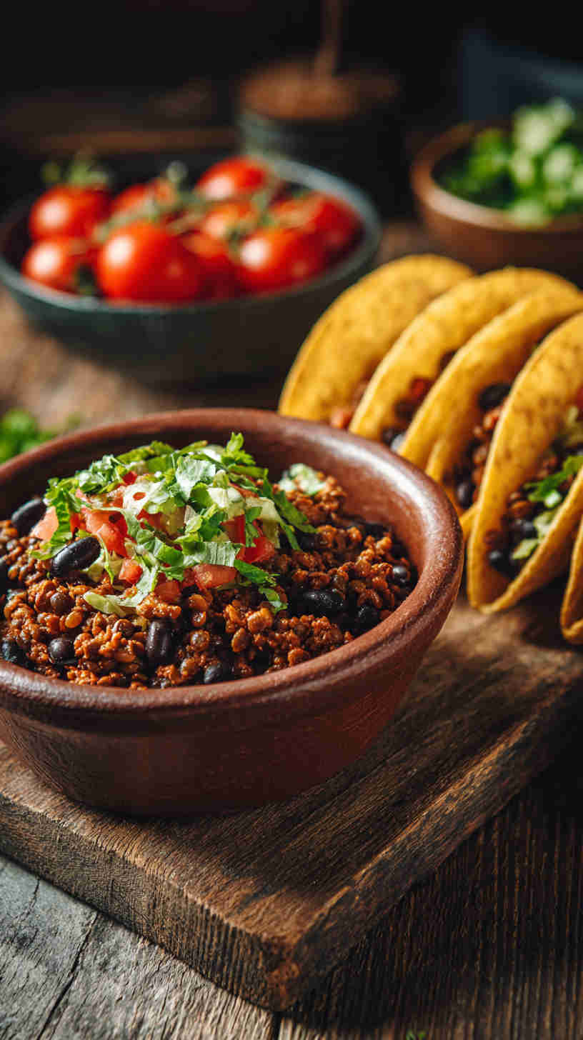 Slow Cooker Lentil & Black Bean Taco Filling