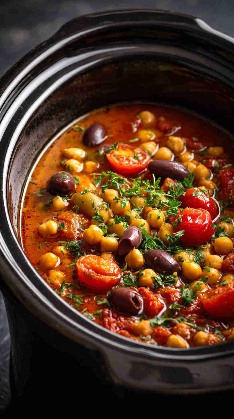 Slow Cooker Mediterranean Chickpea Stew