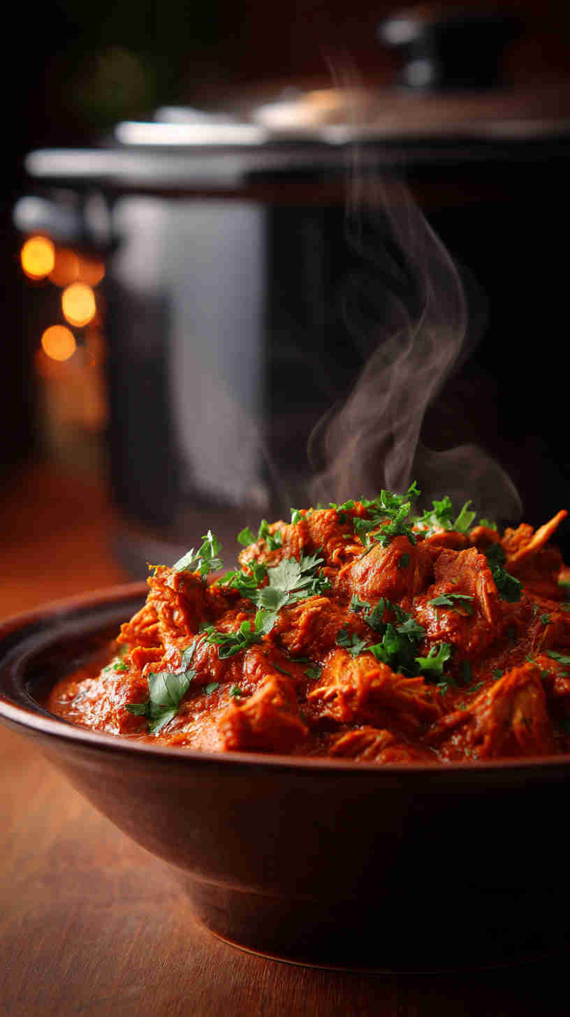 Slow Cooker Pulled Chicken Tikka Masala