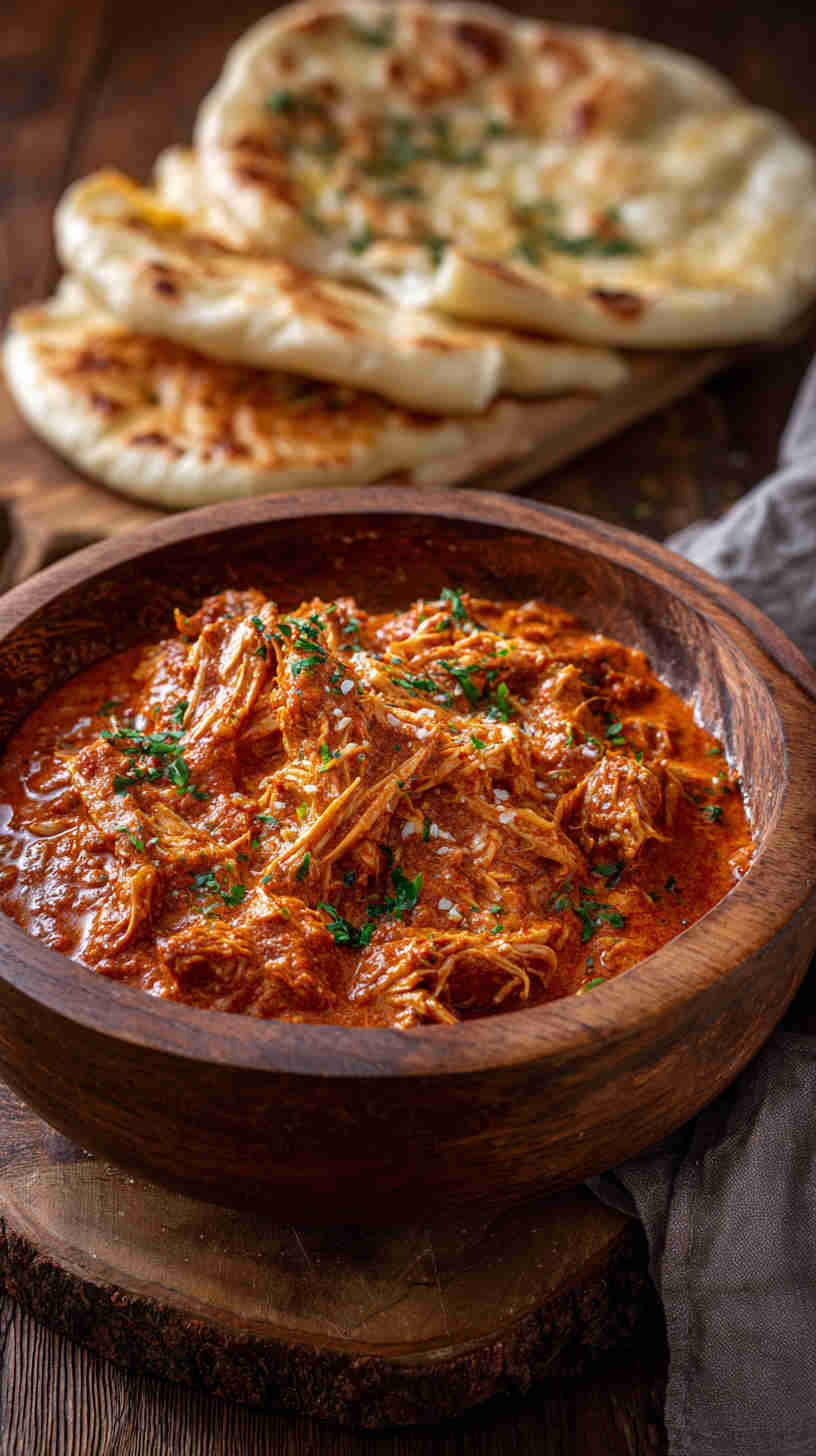 Slow Cooker Pulled Chicken Tikka Masala