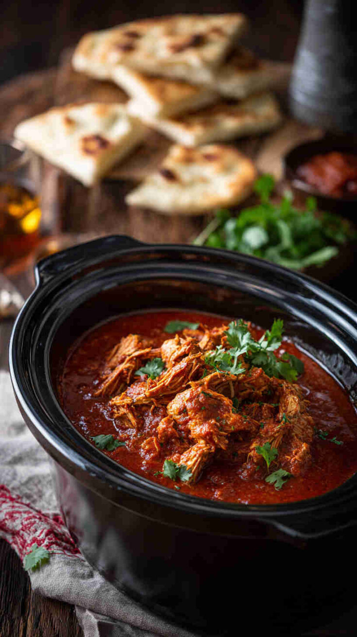 Slow Cooker Pulled Chicken Tikka Masala
