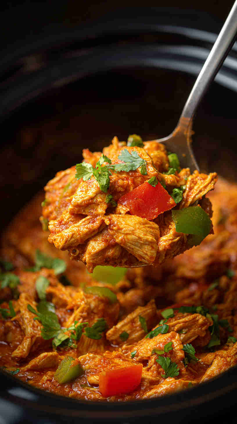 Slow Cooker Pulled Chicken Tikka Masala