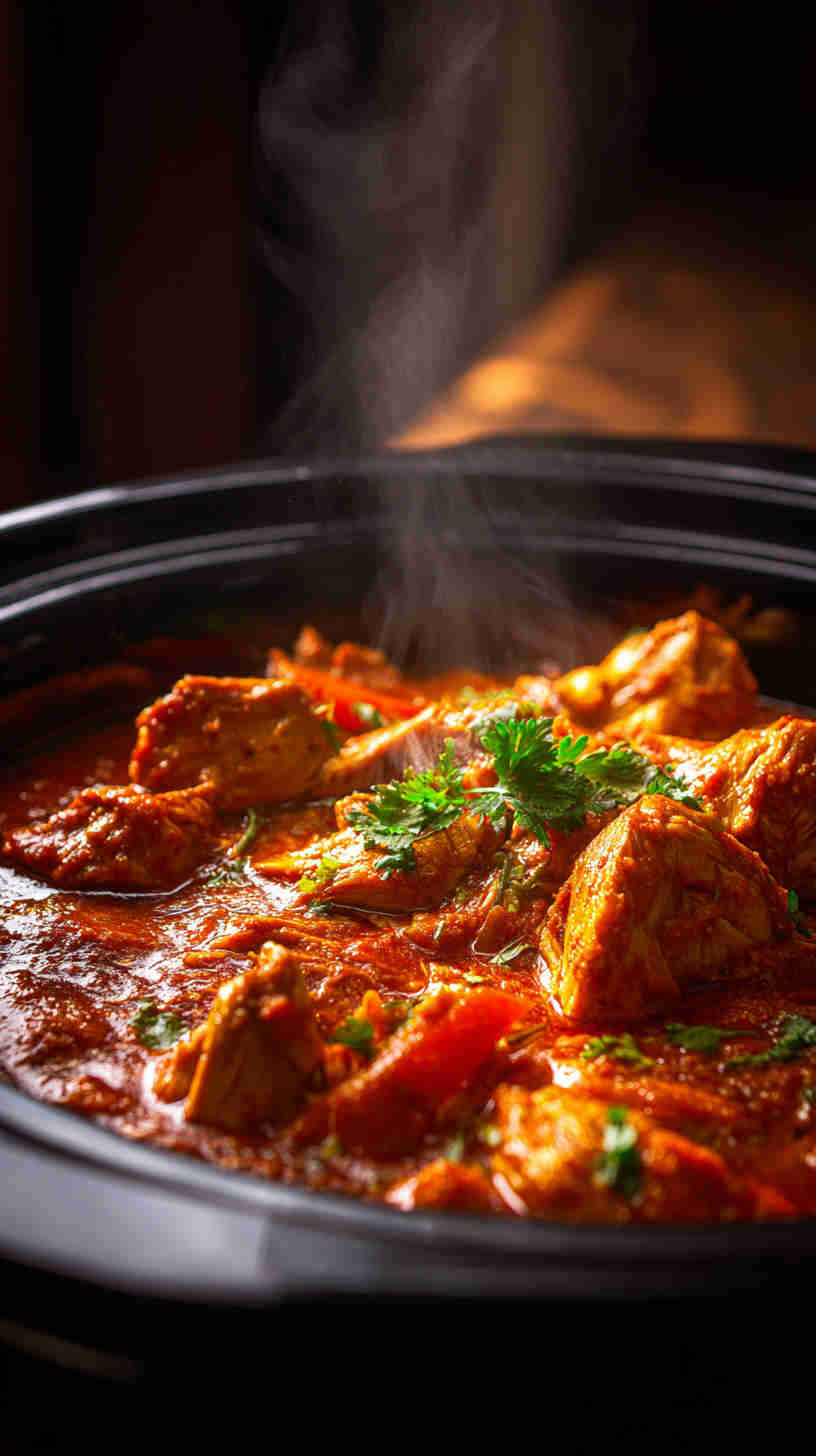 Slow Cooker Pulled Chicken Tikka Masala