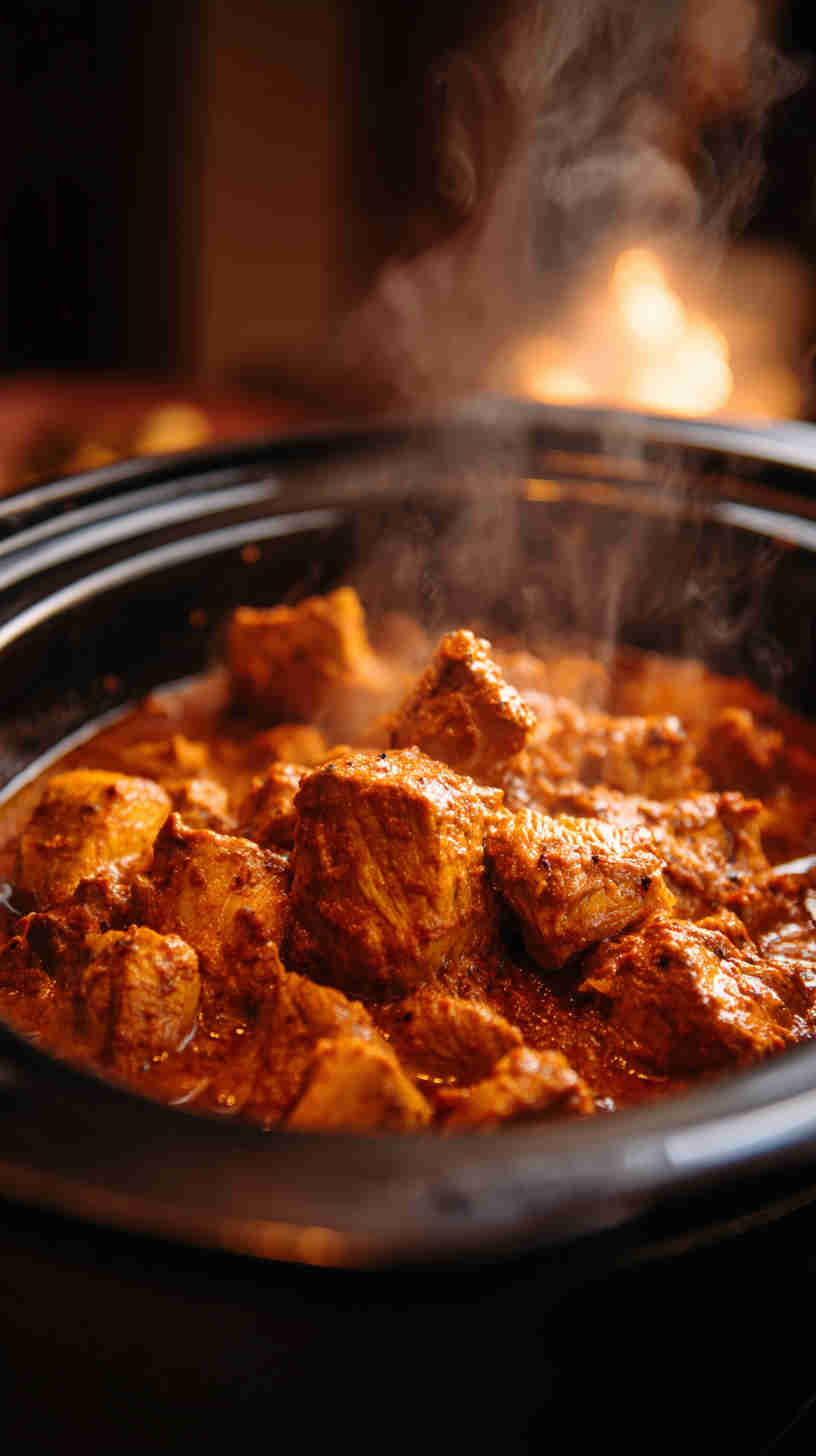 Slow Cooker Pulled Chicken Tikka Masala
