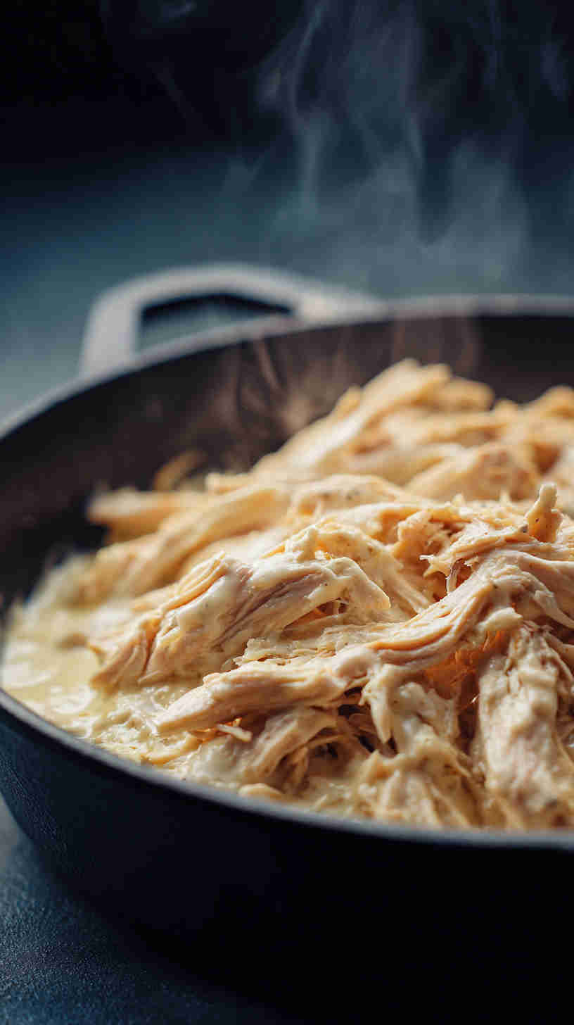 Slow Cooker Pulled Chicken with Creamy Ranch Sauce