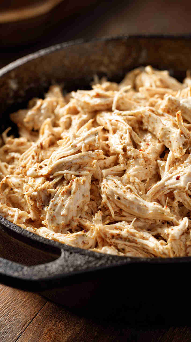 Slow Cooker Pulled Chicken with Creamy Ranch Sauce