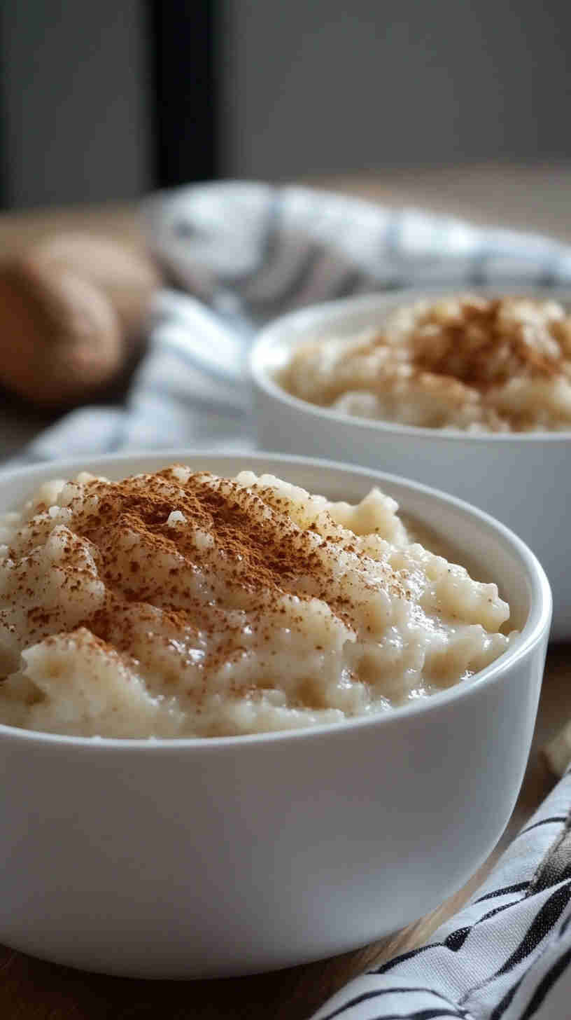 Slow Cooker Rice Pudding with Maple Syrup & Nutmeg