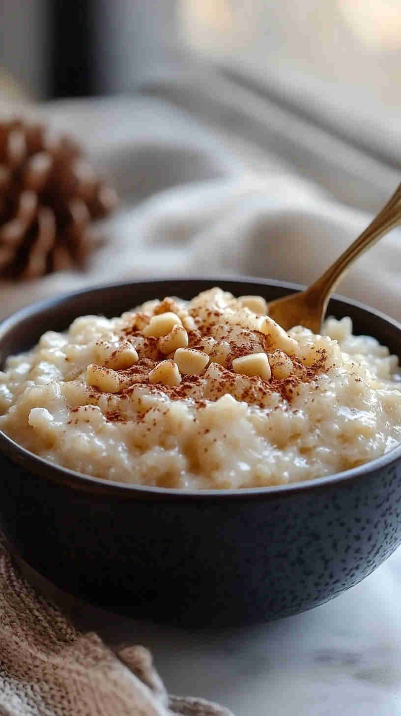 Slow Cooker Rice Pudding with Maple Syrup & Nutmeg