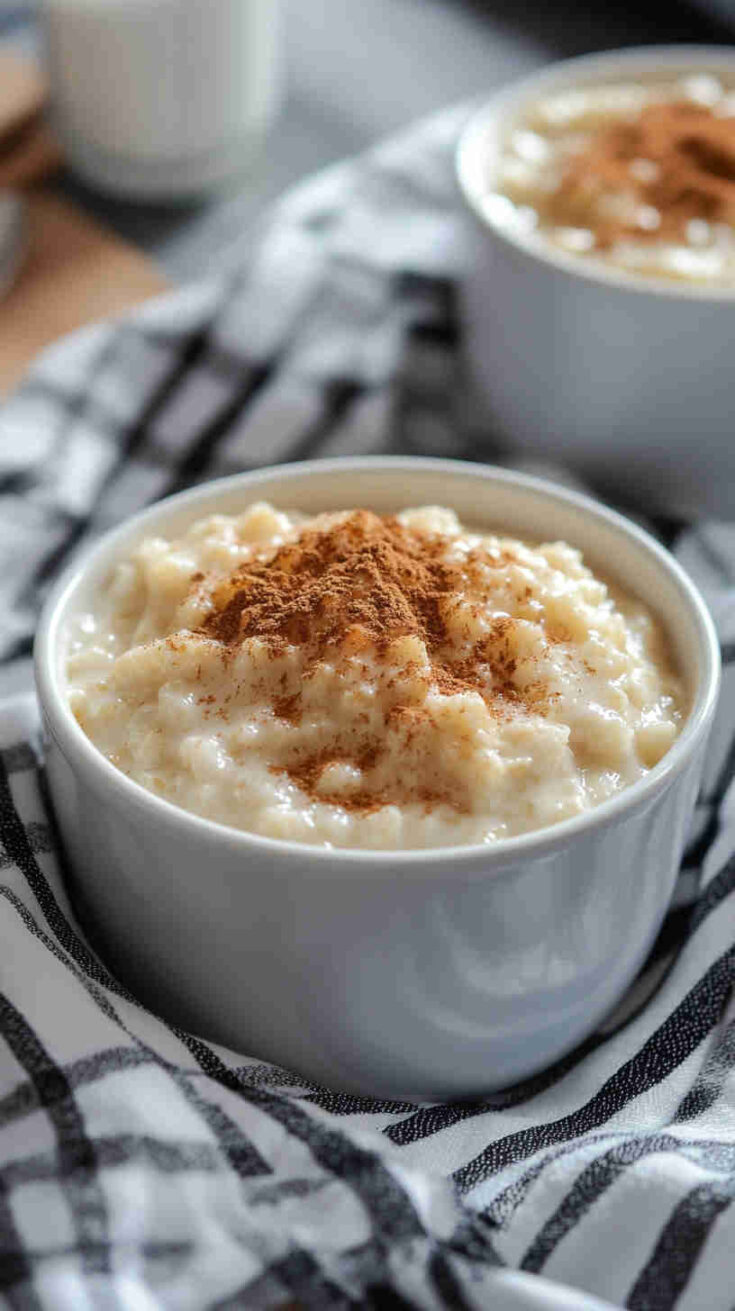 Slow Cooker Rice Pudding with Maple Syrup & Nutmeg