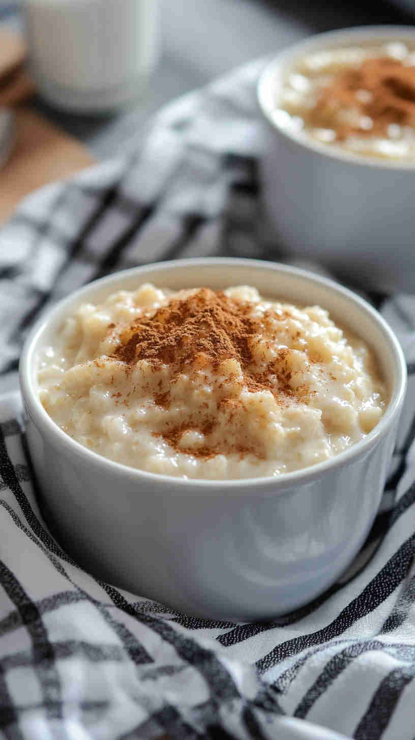 Slow Cooker Rice Pudding with Maple Syrup & Nutmeg