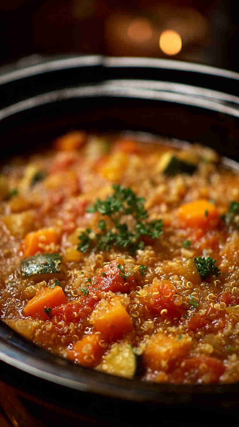 Slow Cooker Rustic Vegetable Quinoa Stew