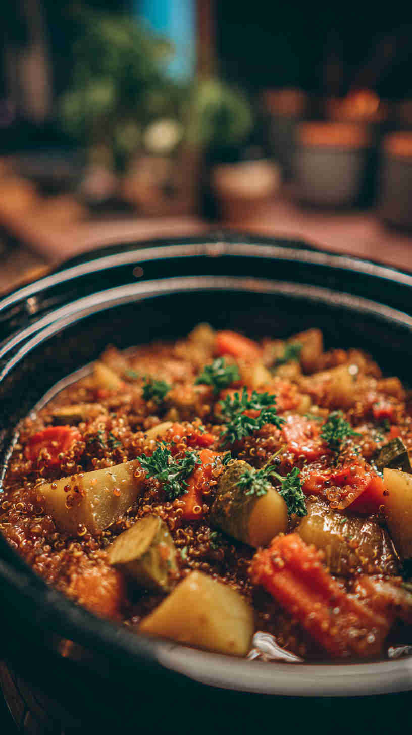 Slow Cooker Rustic Vegetable Quinoa Stew