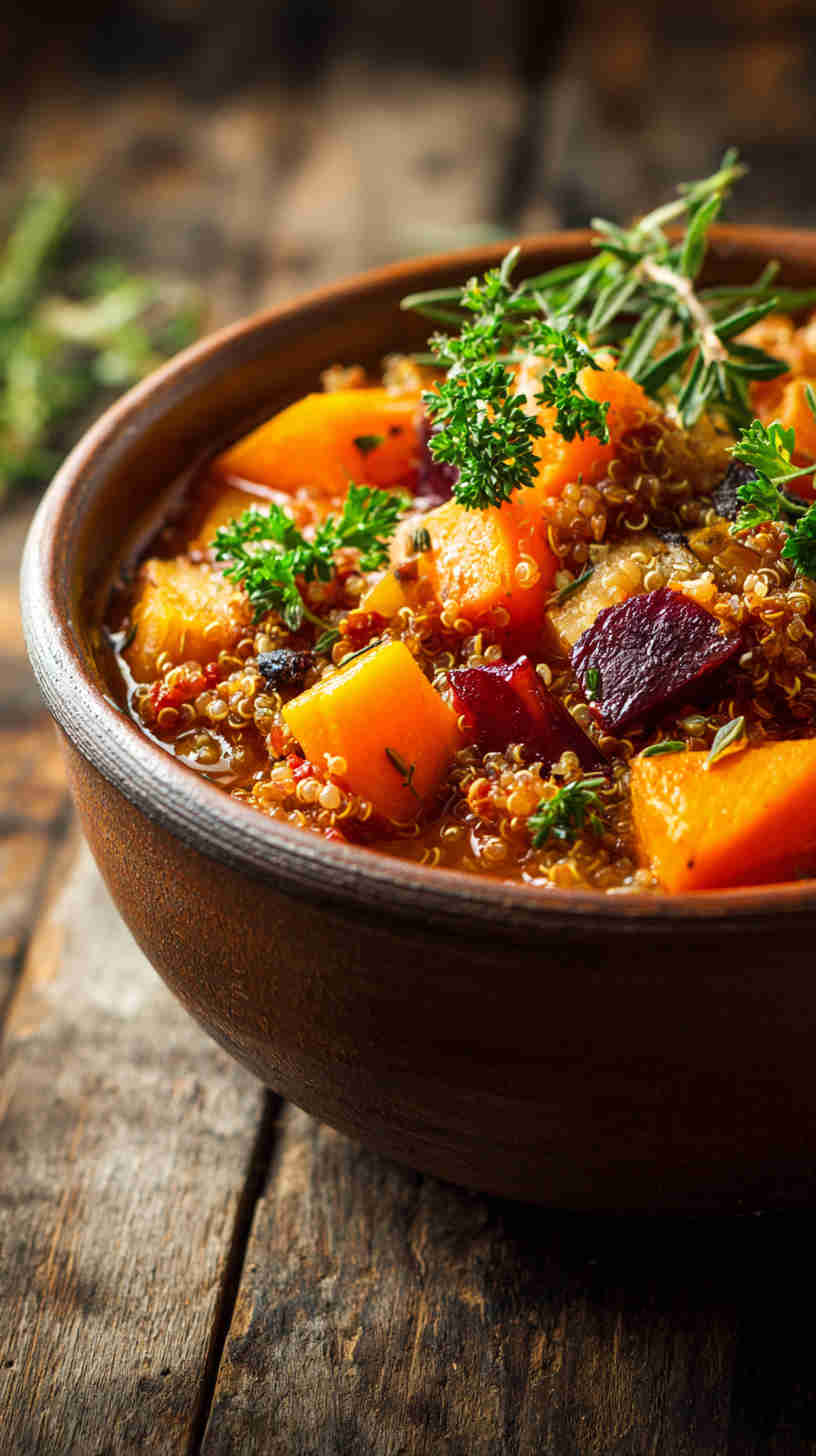 Slow Cooker Rustic Vegetable Quinoa Stew