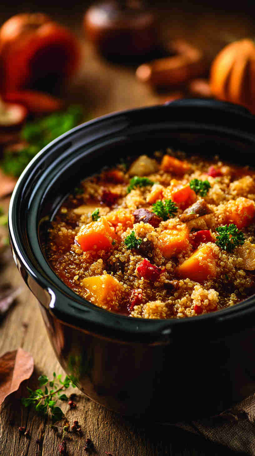 Slow Cooker Rustic Vegetable Quinoa Stew
