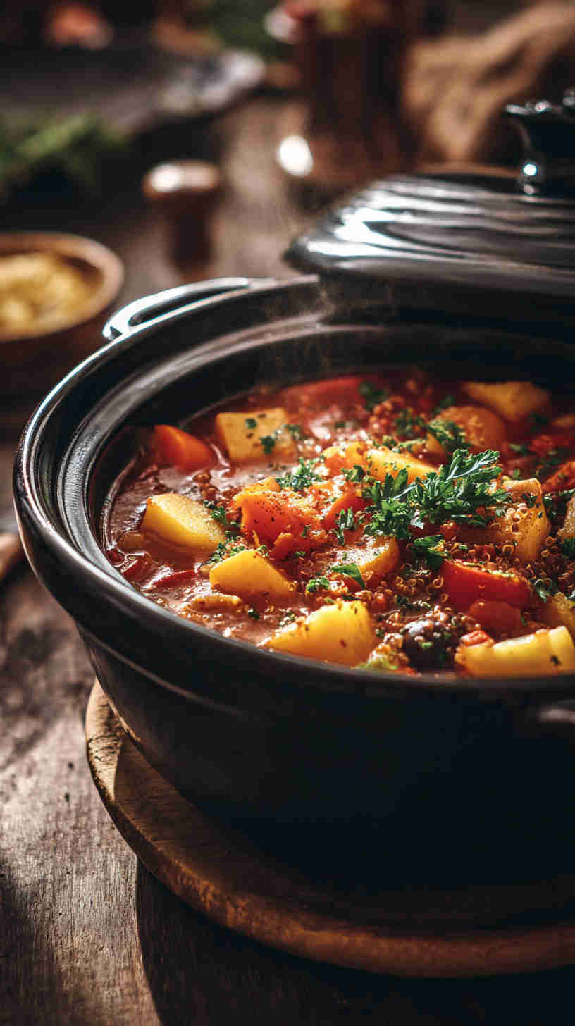 Slow Cooker Rustic Vegetable Quinoa Stew