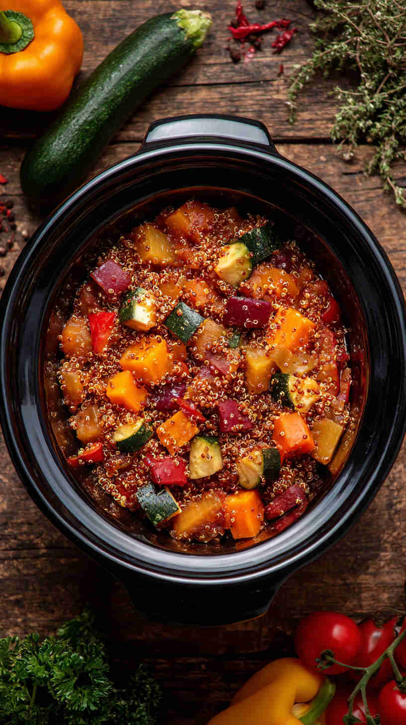 Slow Cooker Rustic Vegetable Quinoa Stew