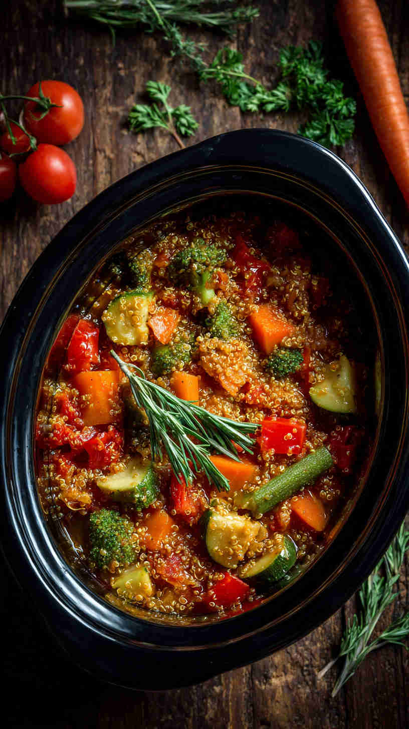 Slow Cooker Rustic Vegetable Quinoa Stew