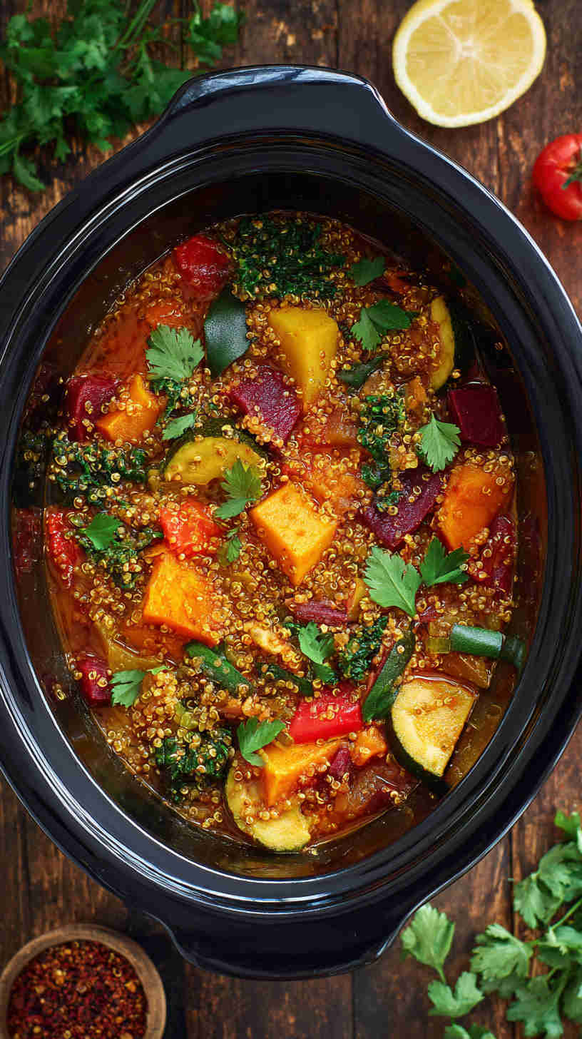 Slow Cooker Rustic Vegetable Quinoa Stew
